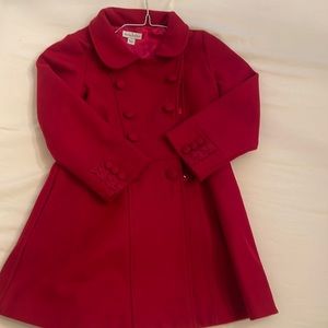 Red jacket with ruffle bow back! Perfect holiday jacket! Size 6 girls